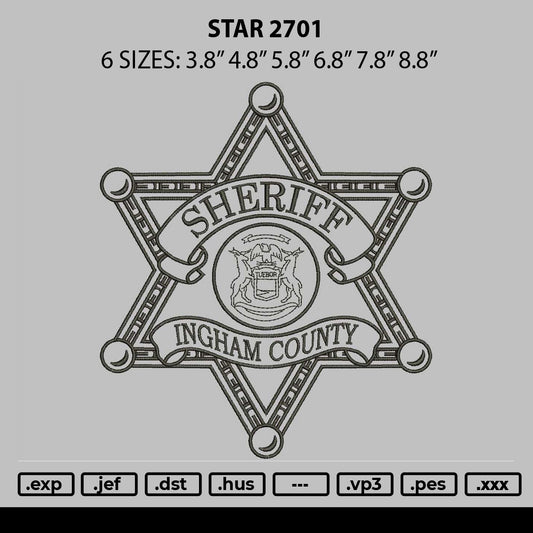 Star 2701 Embroidery File 6 sizes
