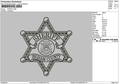Star 2701 Embroidery File 6 sizes