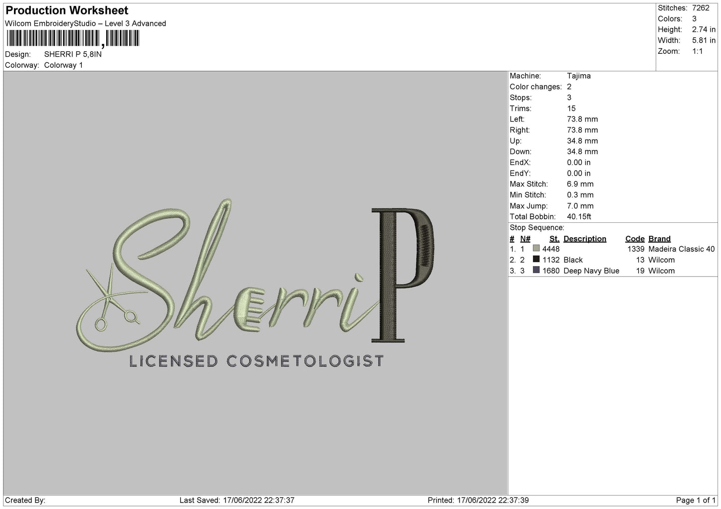 Sherri P Embroidery File 4 size