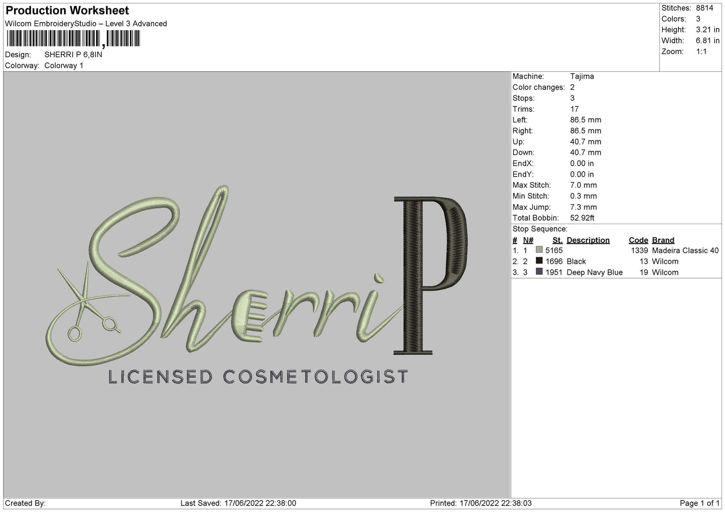 Sherri P Embroidery File 4 size