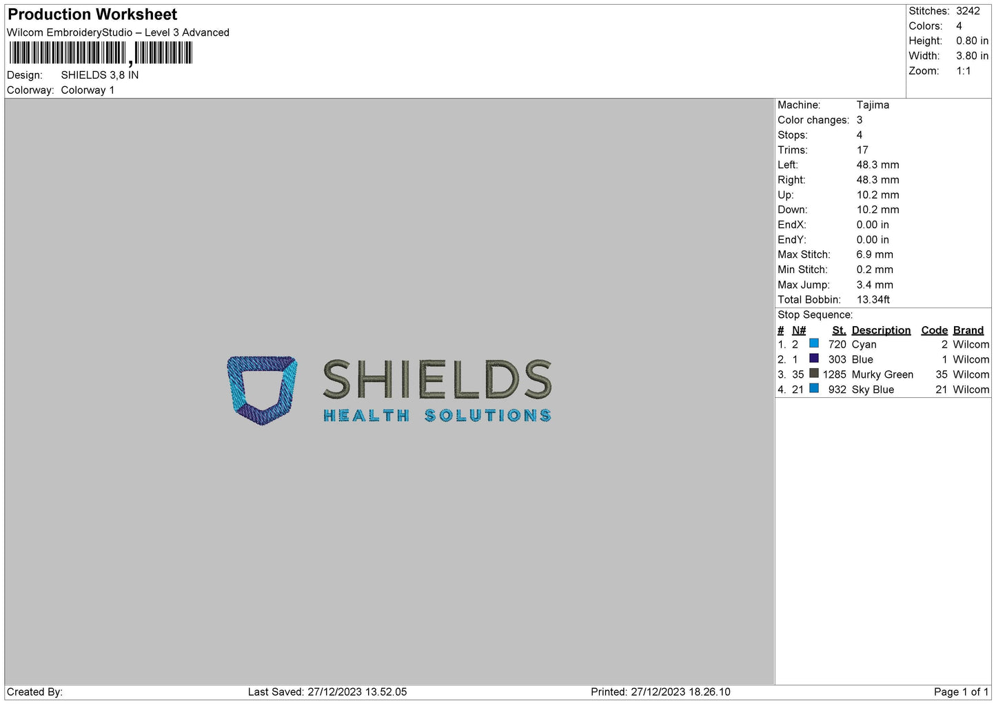 Shields 02 Embroidery File 6 sizes