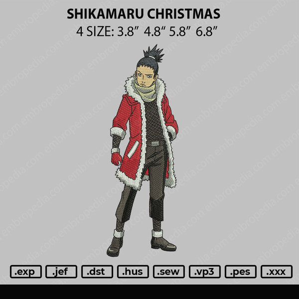 Shikamaru Christmas Embroidery File 4 size