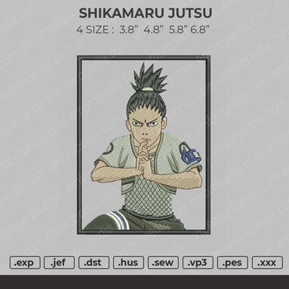 Shikamaru Jutsu Embroidery File 4 size