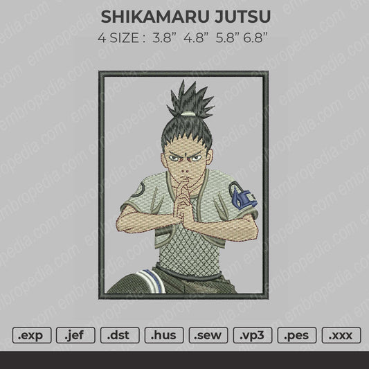 Shikamaru Jutsu Embroidery File 4 size