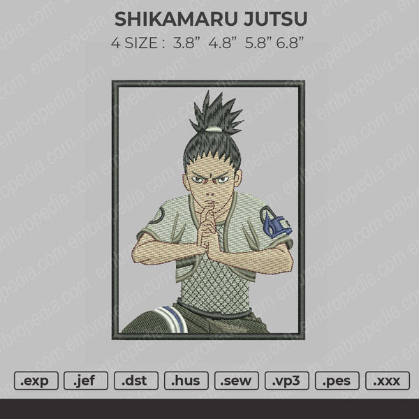 Shikamaru Jutsu Embroidery File 4 size