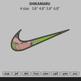 Swoosh Shikamaru Embroidery File 4 size