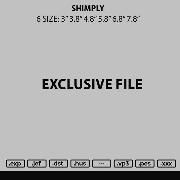 Shimply Embroidery File 6 sizes
