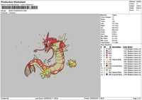 Gyarados v002 Embroidery File 6 sizes