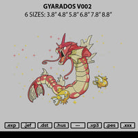 Gyarados v002 Embroidery File 6 sizes