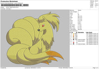 Shiny Ninetales Embroidery File 4 size