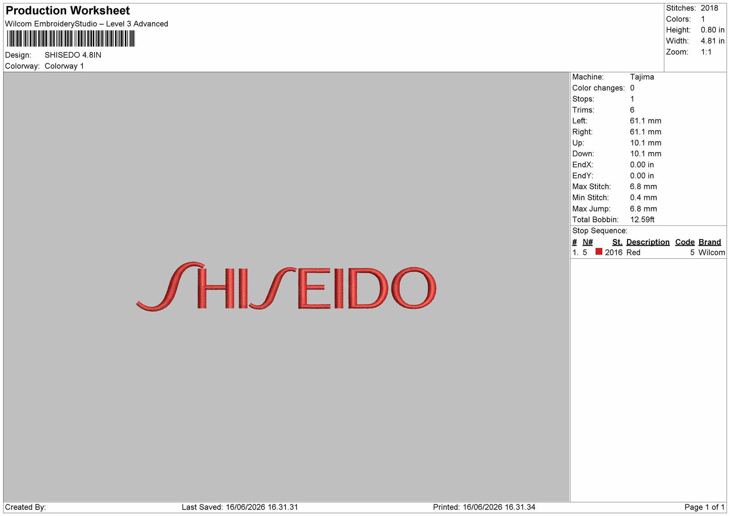 Shiseidotext Embroidery Machine Design File 6 sizes
