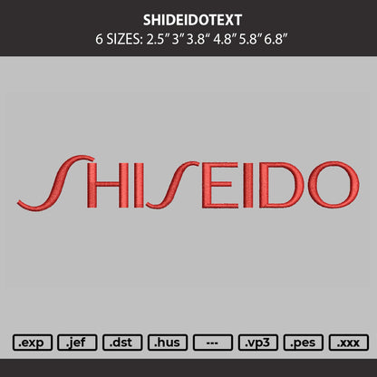 Shiseidotext Embroidery Machine Design File 6 sizes