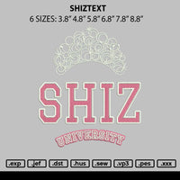 Shiztext Embroidery File 6 sizes