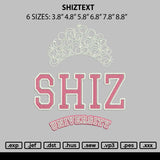 Shiztext Embroidery File 6 sizes