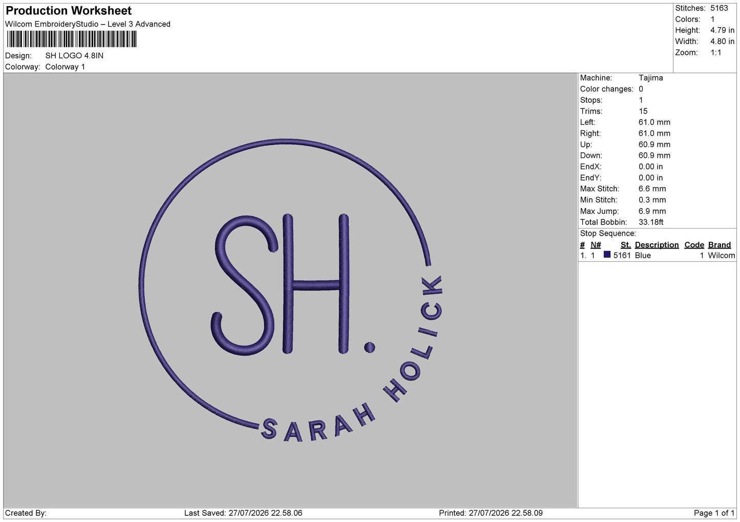 Sh Text Circle Embroidery Machine Design File 6 sizes