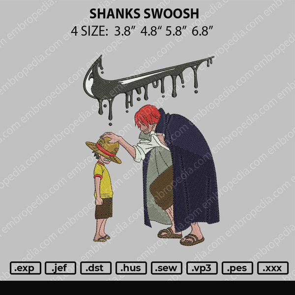 Shanks Swoosh Embroidery File 4 size