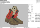 Shoes Dog Embroidery File 6 sizes