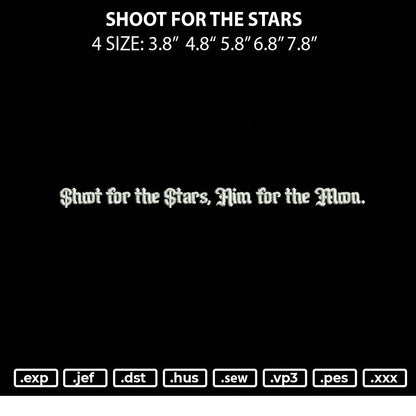 Shoot For The Stars Embroidery File 4 size