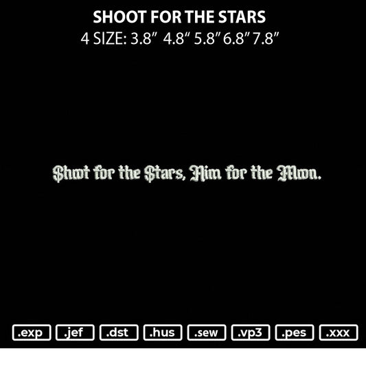 Shoot For The Stars Embroidery File 4 size