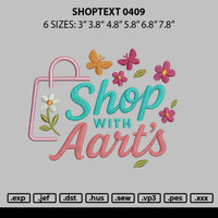 Shoptext 0409 Embroidery File 6 sizes