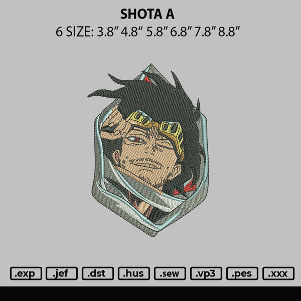 Shota A Embroidery File 6 sizes