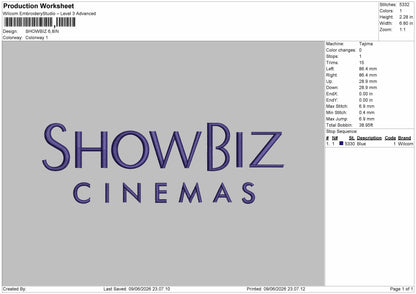 Snowbiztext Embroidery Machine Design File 6 sizes