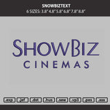 Snowbiztext Embroidery Machine Design File 6 sizes