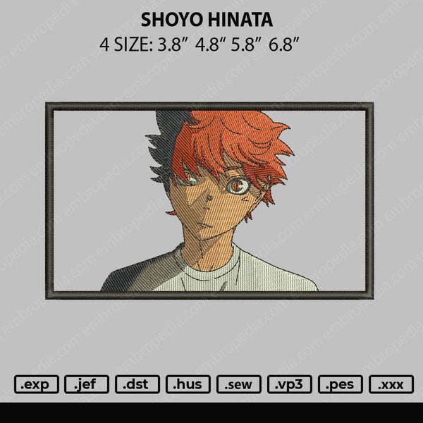 Shoyo Hinata 002 Embroidery File 4 size