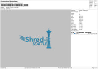 Shredtext Embroidery File 6 sizes