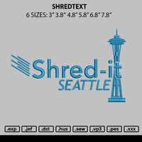 Shredtext Embroidery File 6 sizes