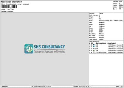 Shstext Embroidery File 6 sizes