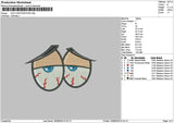 Sick Eyes Embroidery File 6 sizes