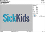 Sick Kids Embroidery File 4 size