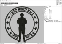 Sidhu Moosewala Embroidery File 4 size