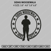 Sidhu Moosewala Embroidery File 4 size