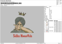 Sidhu Moosewala Embroidery File 4 size