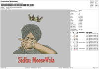 Sidhu Moosewala Embroidery File 4 size