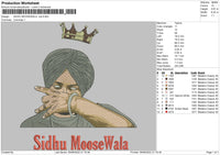 Sidhu Moosewala Embroidery File 4 size