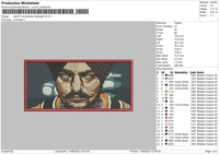 Sidhu Moosewala Rectangle Embroidery File 4 size