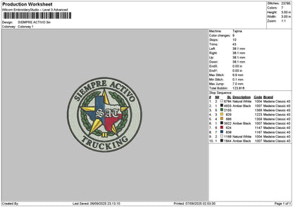 Siempretext Embroidery File 6 sizes