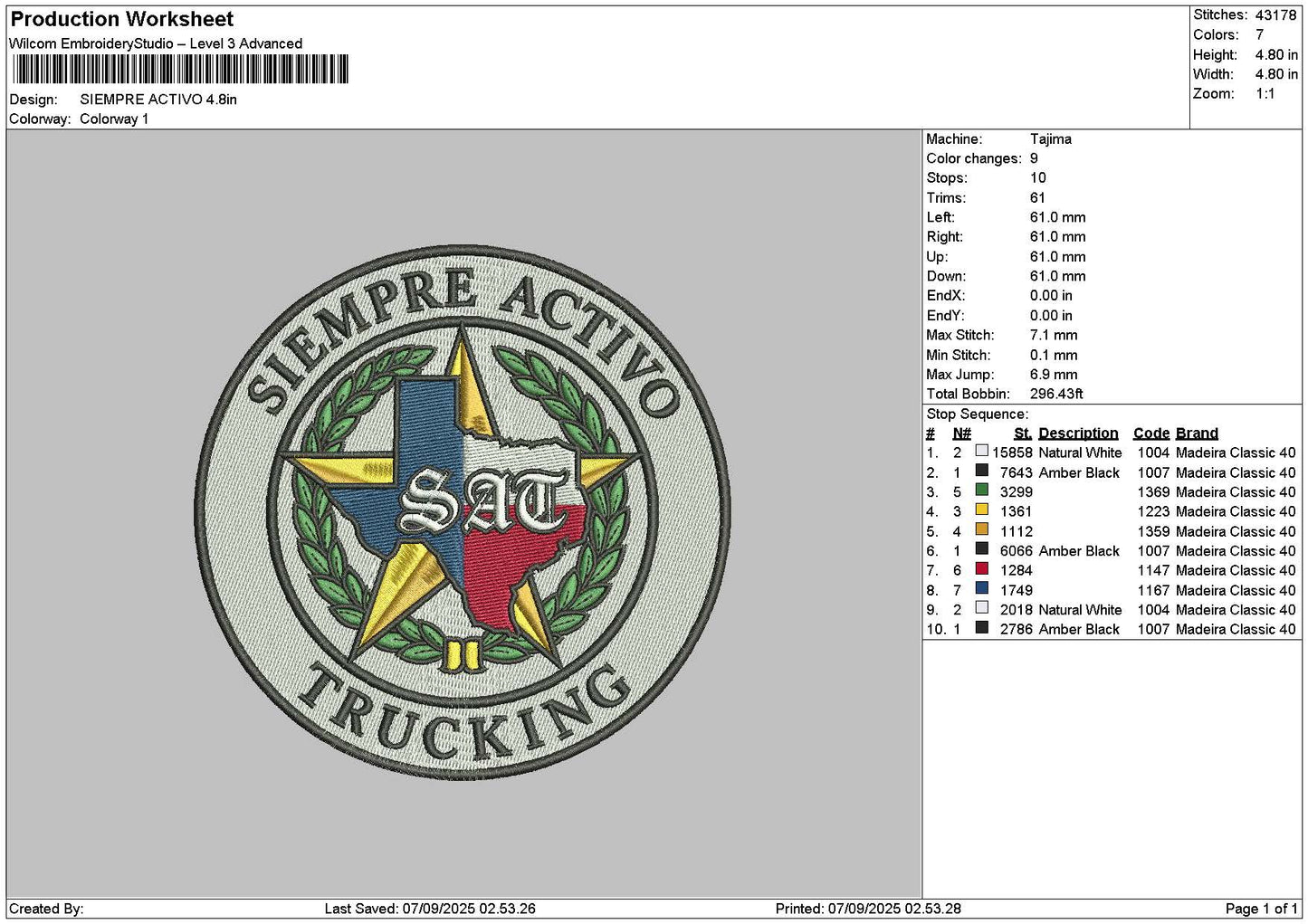 Siempretext Embroidery File 6 sizes