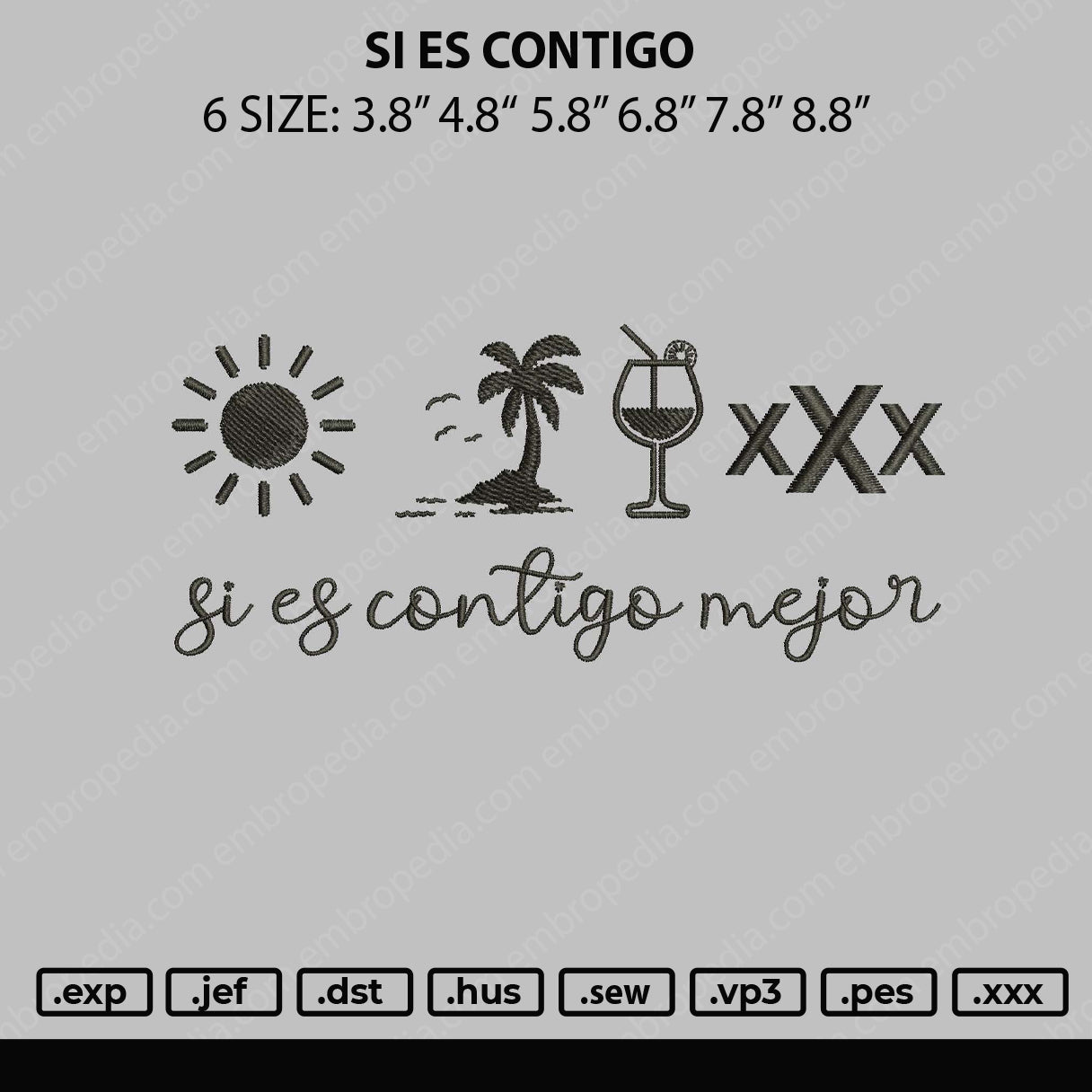Si En Contigo Embroidery File 6 sizes