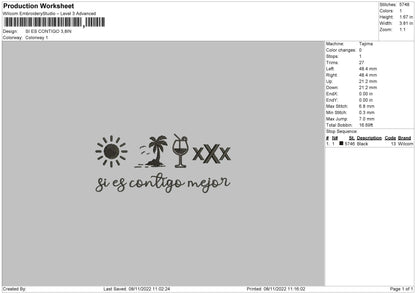 Si En Contigo Embroidery File 6 sizes