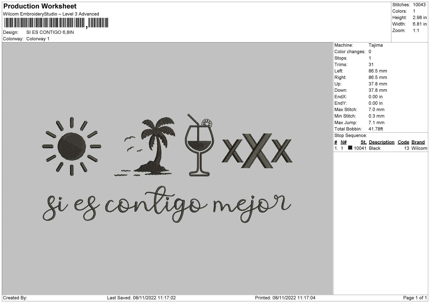 Si En Contigo Embroidery File 6 sizes