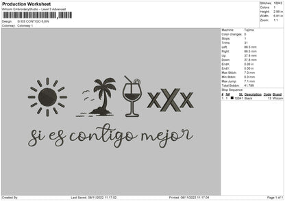 Si En Contigo Embroidery File 6 sizes
