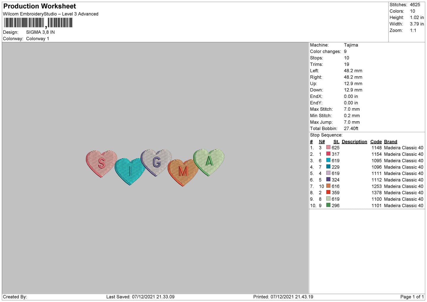 Sigma Embroidery File 4 size