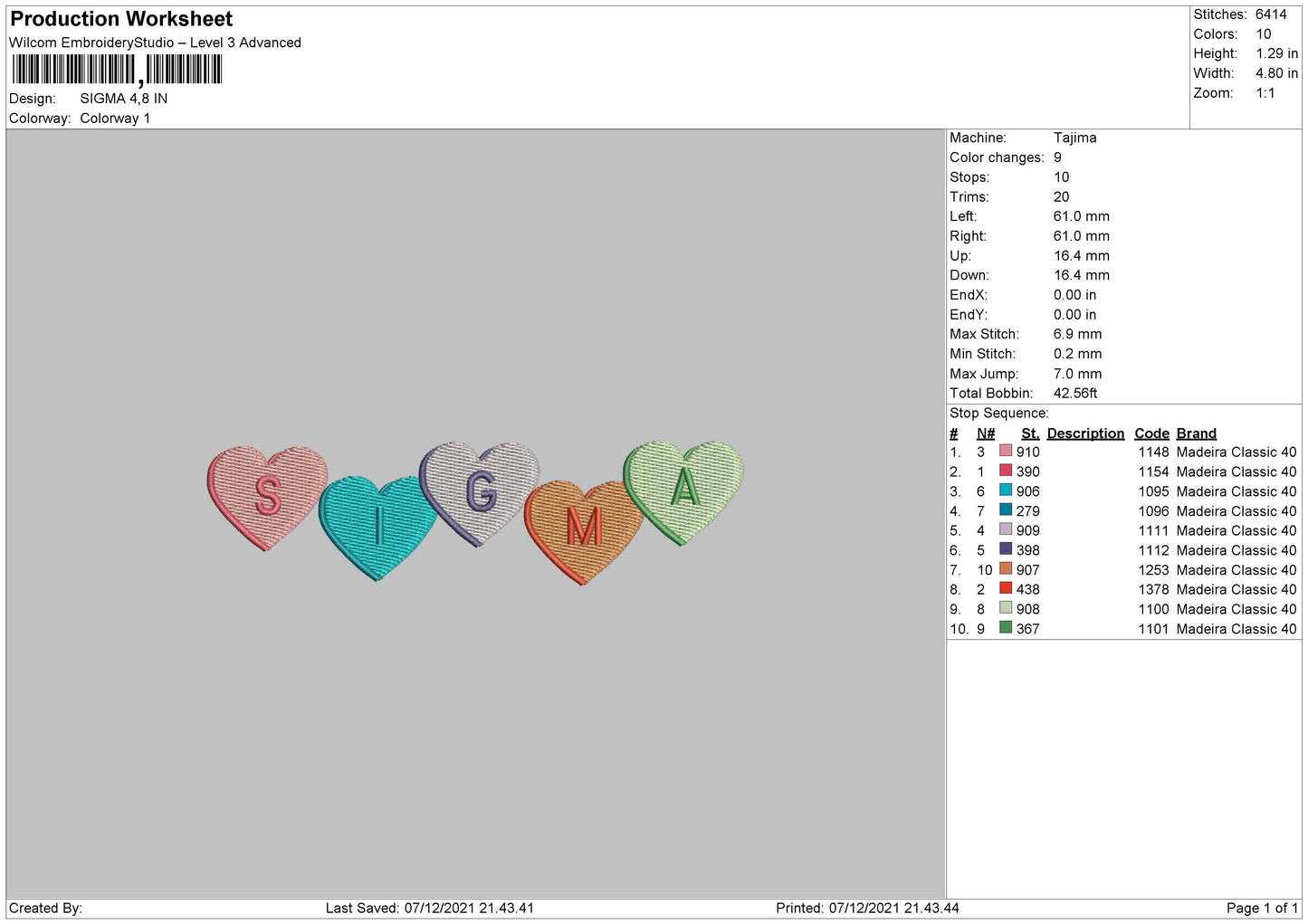 Sigma Embroidery File 4 size