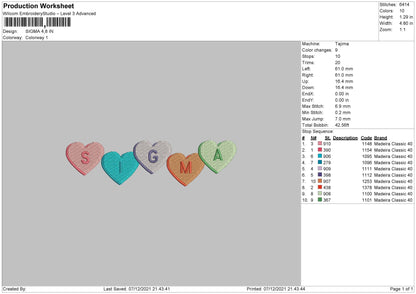 Sigma Embroidery File 4 size