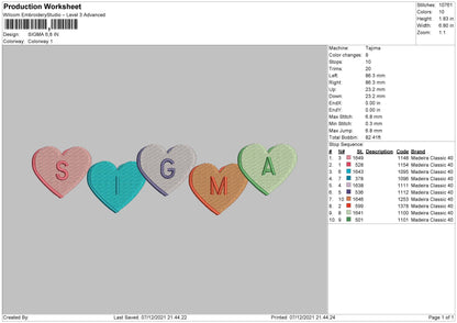 Sigma Embroidery File 4 size