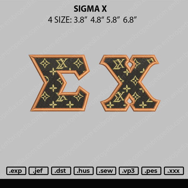 Sigma E X Embroidery File 4 size